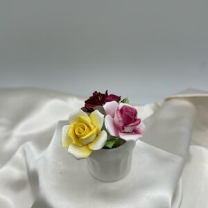 Royal Doulton Porcelain Flowers and Vase.